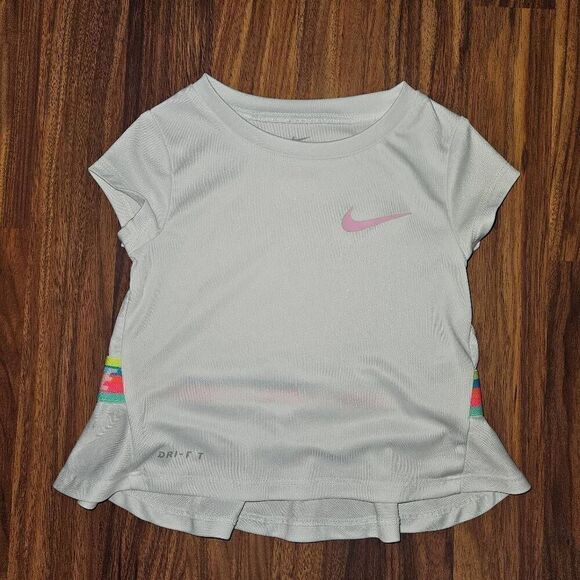 Nike Other - 5 for $25 Nike Dri-Fit White Top With Neon Stripes Toddler Size 2T